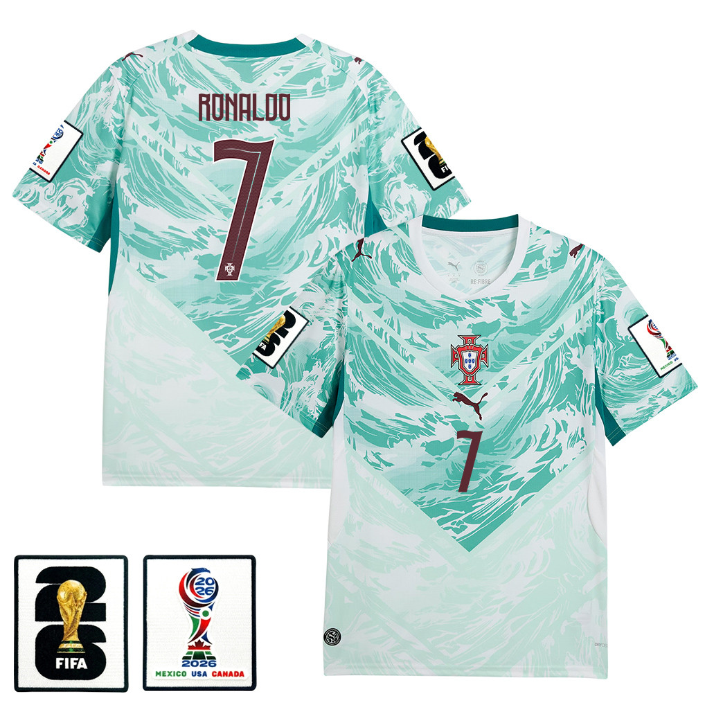 Cristiano Ronaldo 7 Portugal National Team 2026 x World Cup Patch Away Jersey - White, Men - Jersey Teams