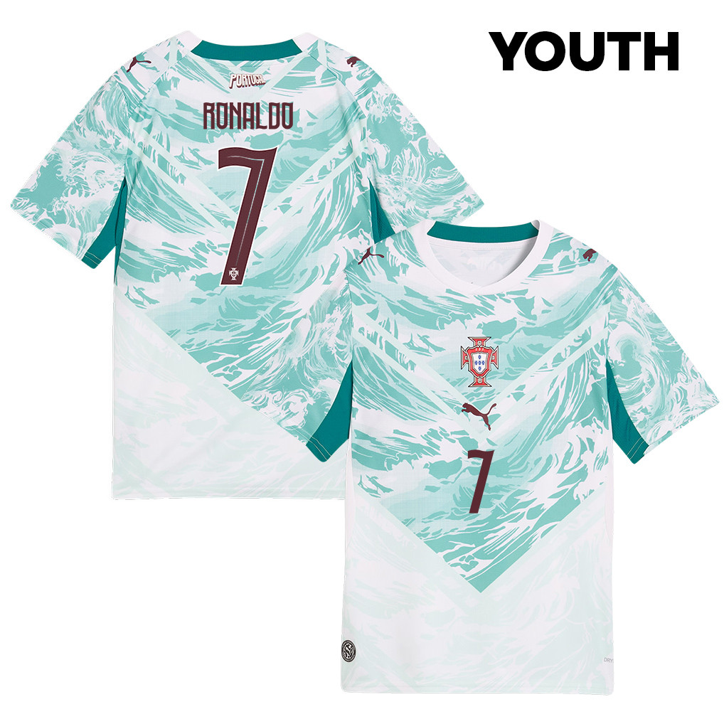 Cristiano Ronaldo 7 Youth Portugal National Team 2026 Away Jersey - White - Jersey Teams
