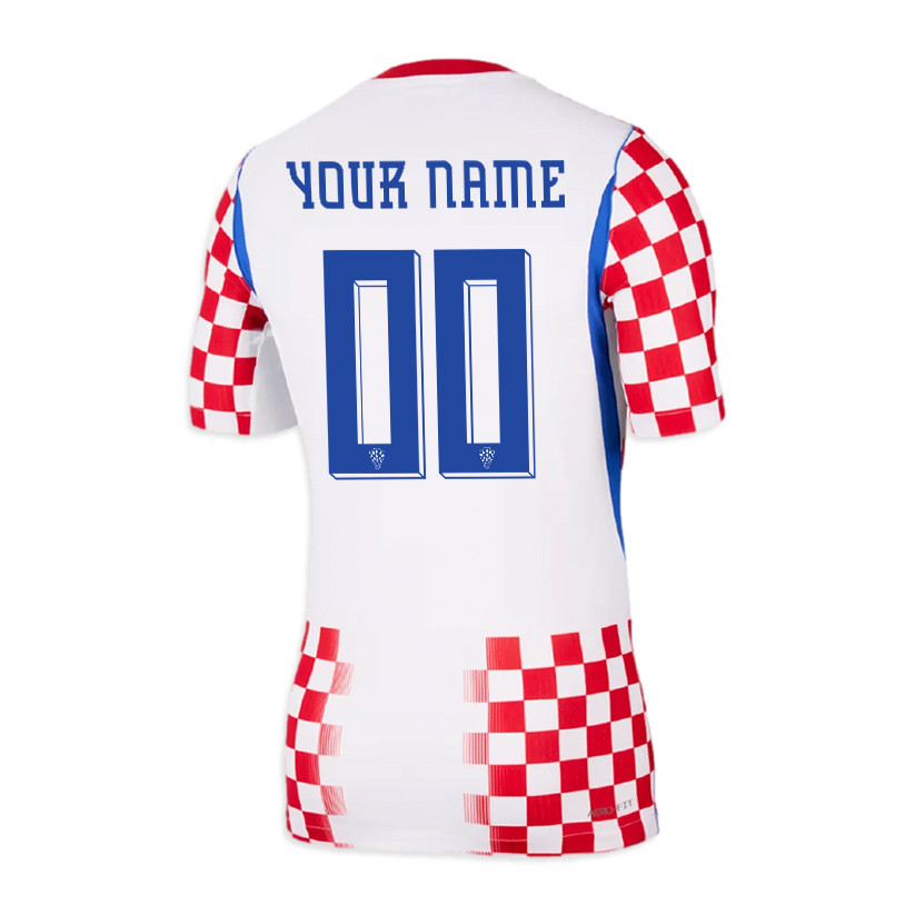 Croatia National Team 2026 Personalized Home Jersey - Men, White/ Red - Jersey Teams