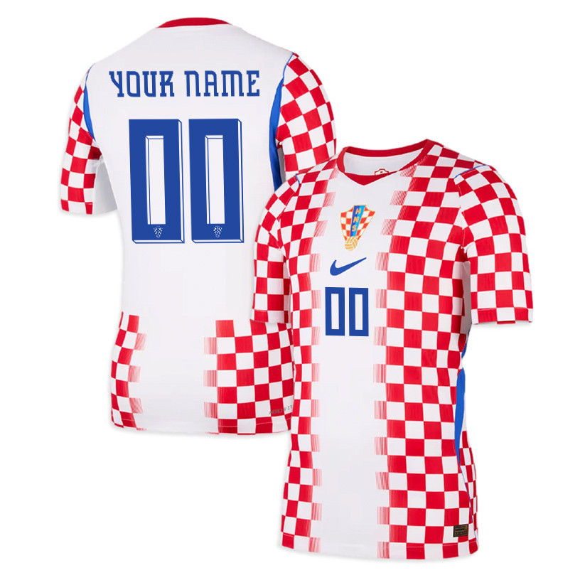 Croatia National Team 2026 Personalized Home Jersey - Men, White/ Red - Jersey Teams