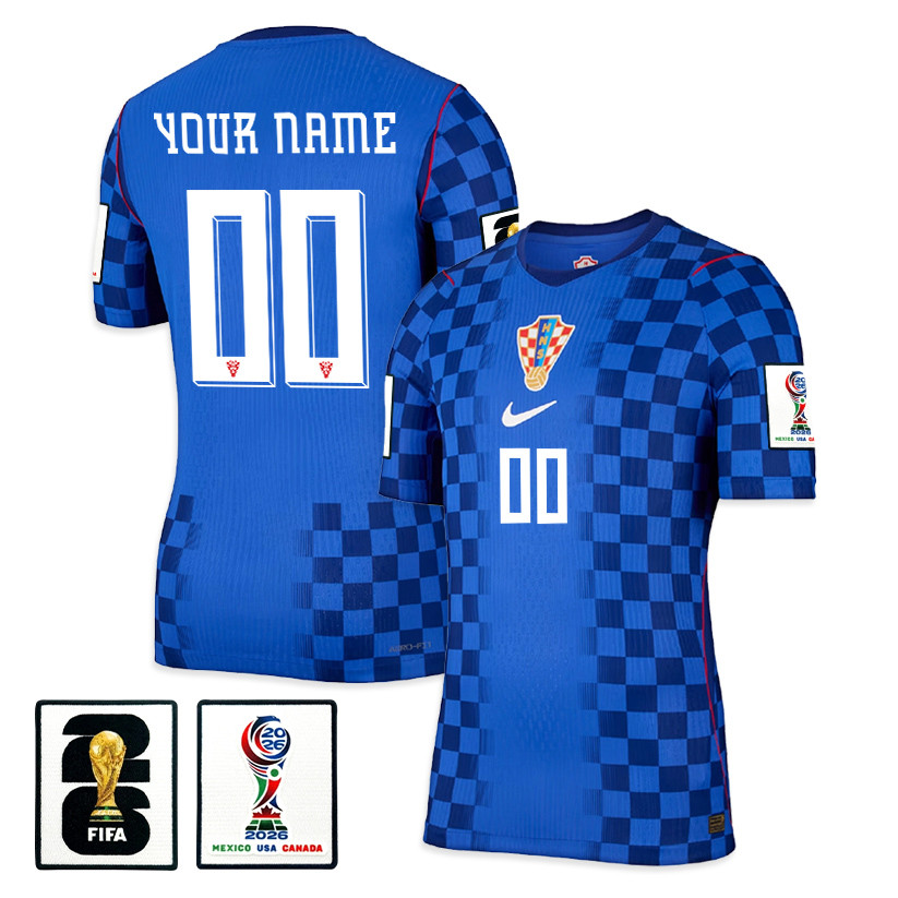 Croatia National Team 2026 x World Cup Patch Personalized Away Jersey - Blue, Men - Jersey Teams