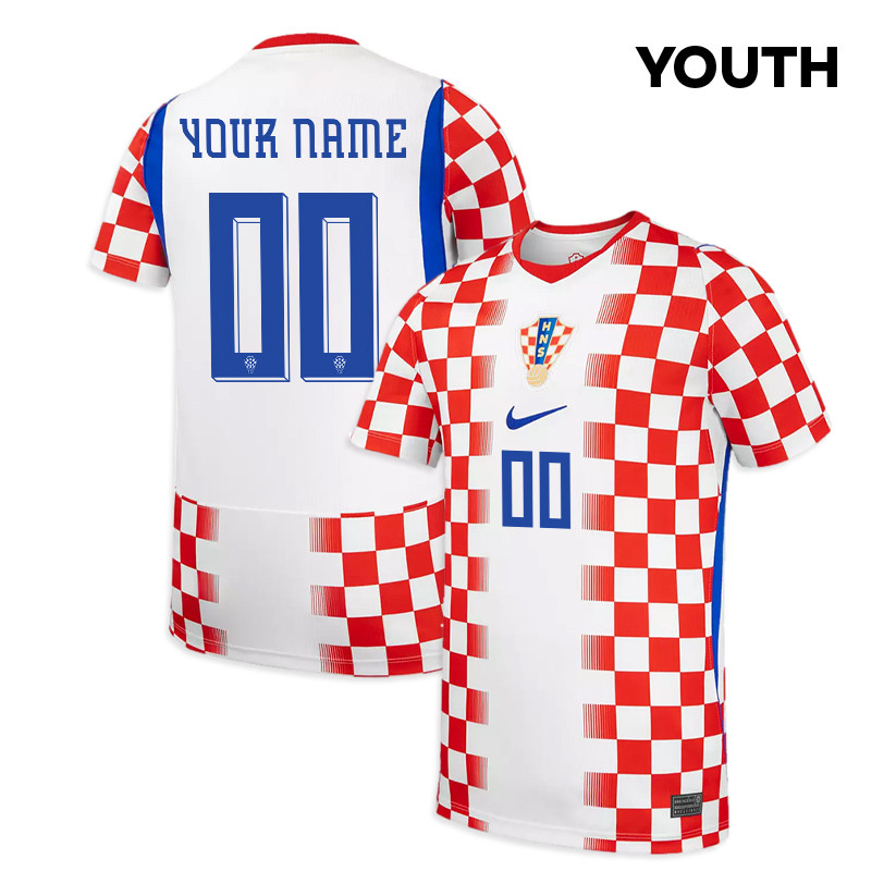Croatia National Team 2026 Youth Home Jersey - White/ Red - Jersey Teams