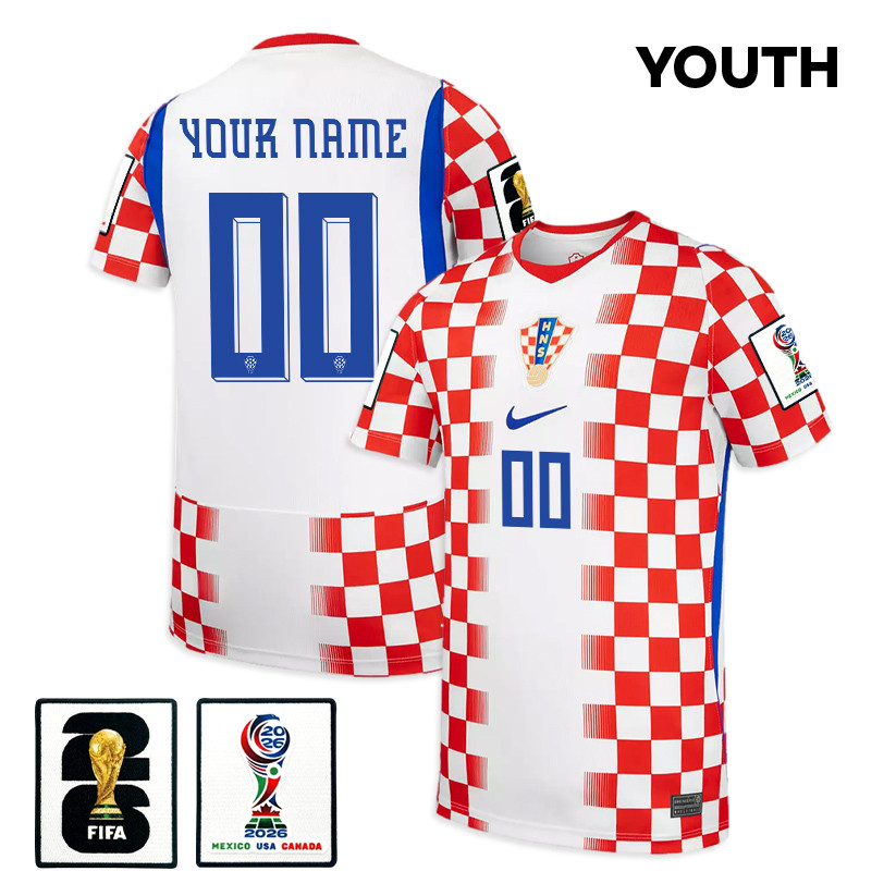 Croatia National Team 2026 Youth Home Jersey - White/ Red - Jersey Teams
