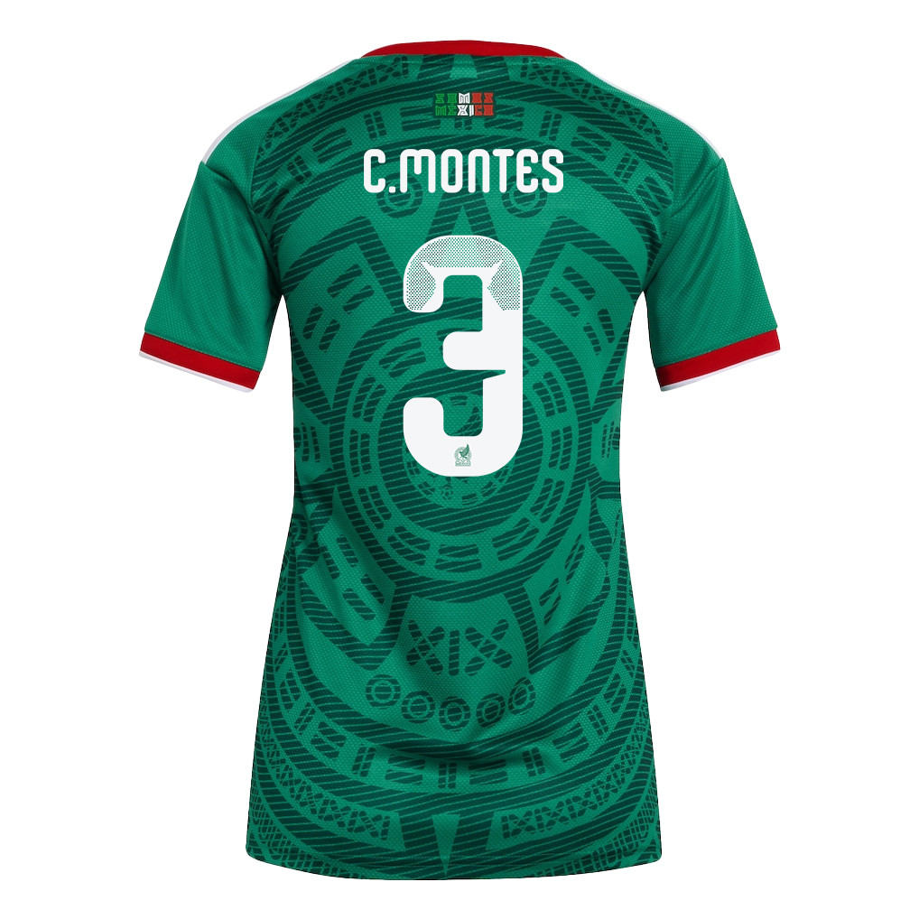 César Montes 3 Women's Mexico National Team 2026 Home Jersey - Green - Jersey Teams