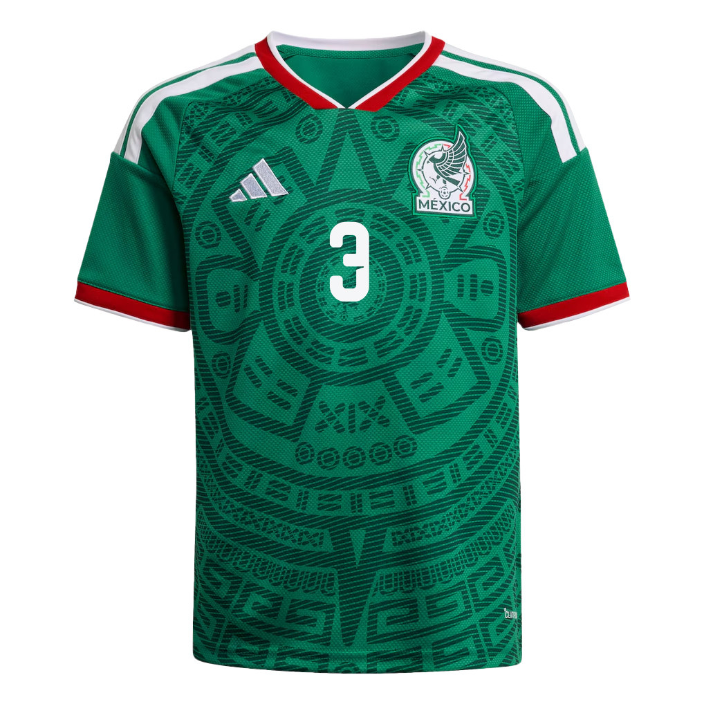 César Montes 3 Youth Mexico National Team 2026 Home Jersey - Green - Jersey Teams