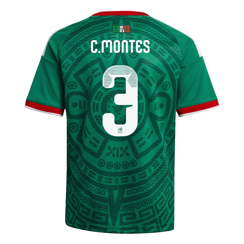 César Montes 3 Youth Mexico National Team 2026 Home Jersey - Green - Jersey Teams