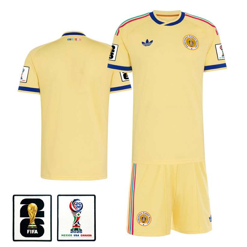 Curacao 2026 Away Men Jersey & Shorts Set – Yellow – Jersey Teams