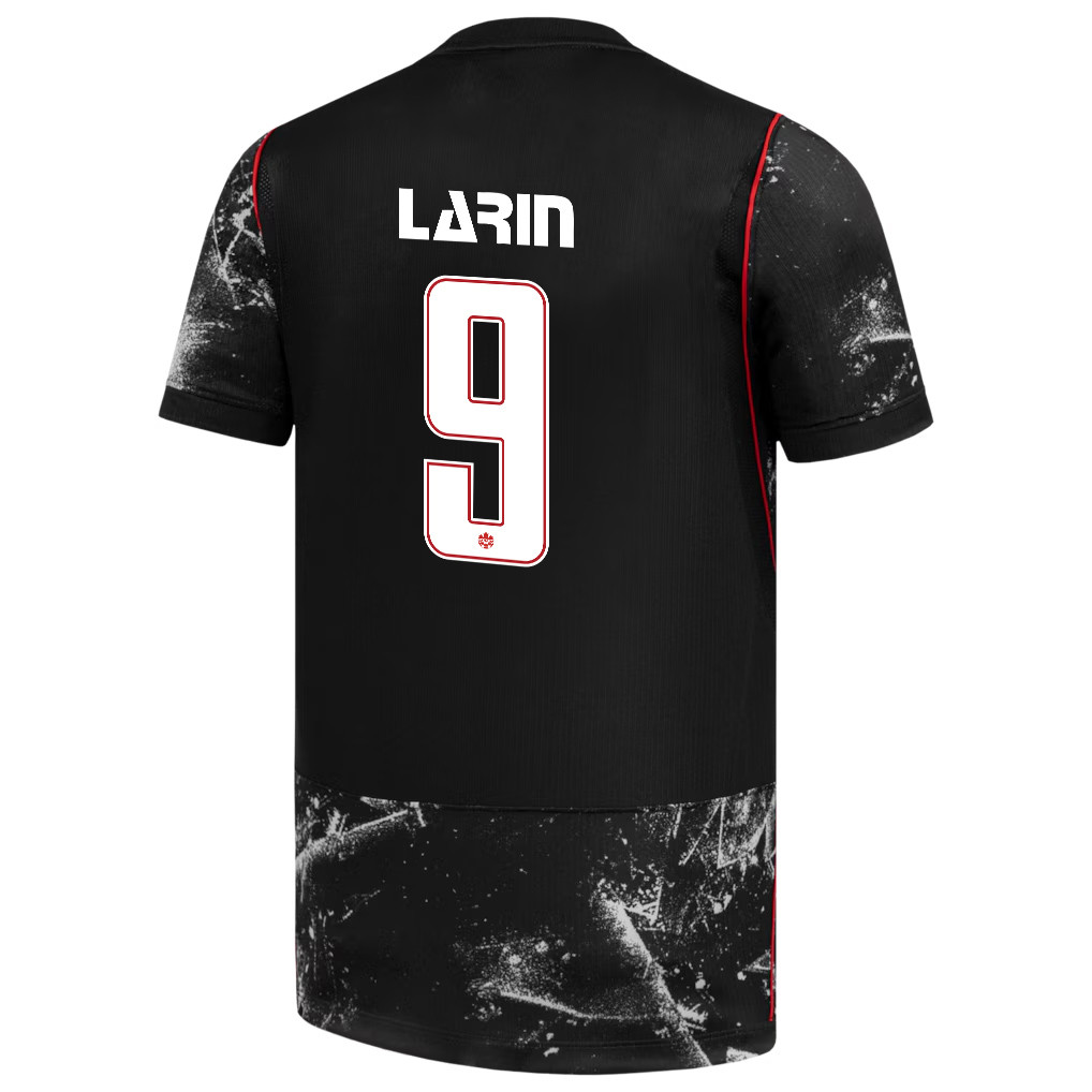 Cyle Larin 9 Canada National Team 2026 x World Cup Patch Away Jersey - Black, Men - Jersey Teams