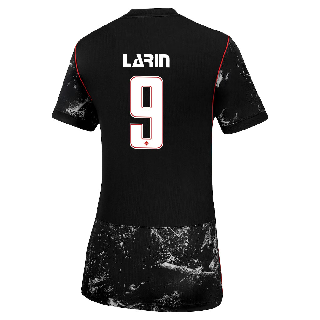 Cyle Larin 9 Women's Canada National Team 2026 Away Jersey - Black - Jersey Teams