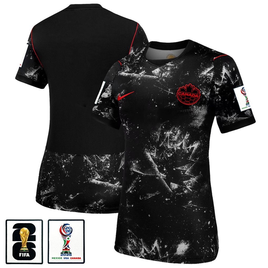 Cyle Larin 9 Women’s Canada National Team 2026 Away Jersey – Black – Jersey Teams