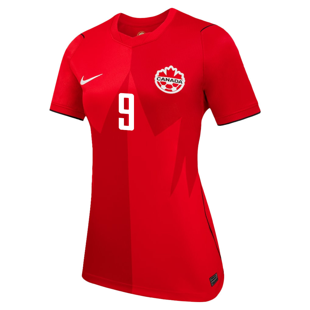 Cyle Larin 9 Women's Canada National Team 2026 Home Jersey - Red - Jersey Teams