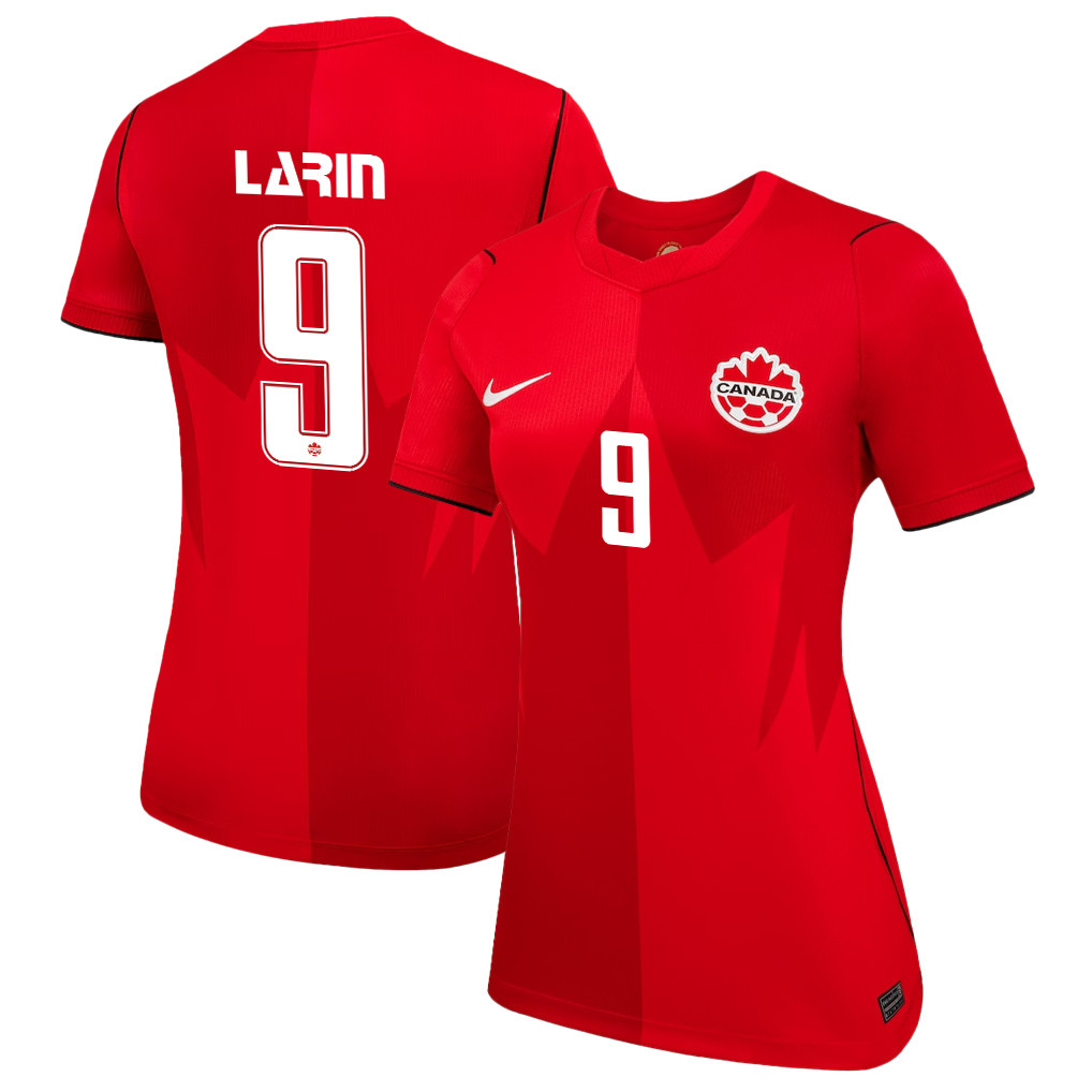 Cyle Larin 9 Women's Canada National Team 2026 Home Jersey - Red - Jersey Teams