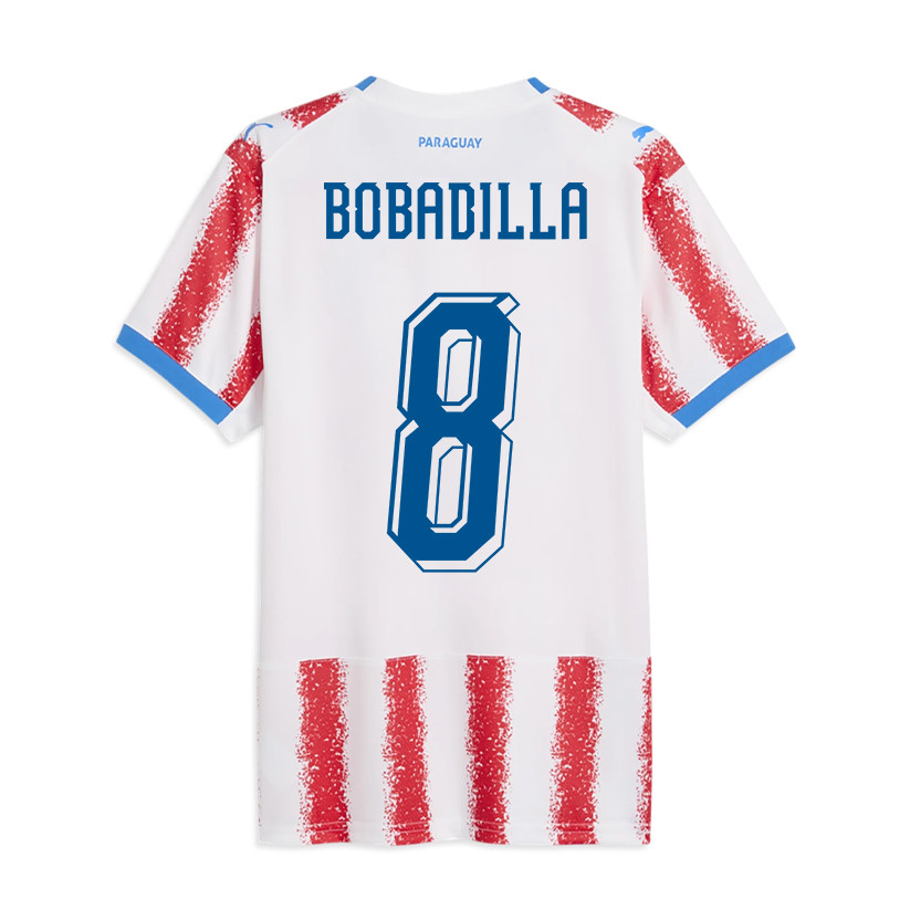 Damián Bobadilla 8 Paraguay National Team 2026 Home Jersey - White/Red, Men - Jersey Teams
