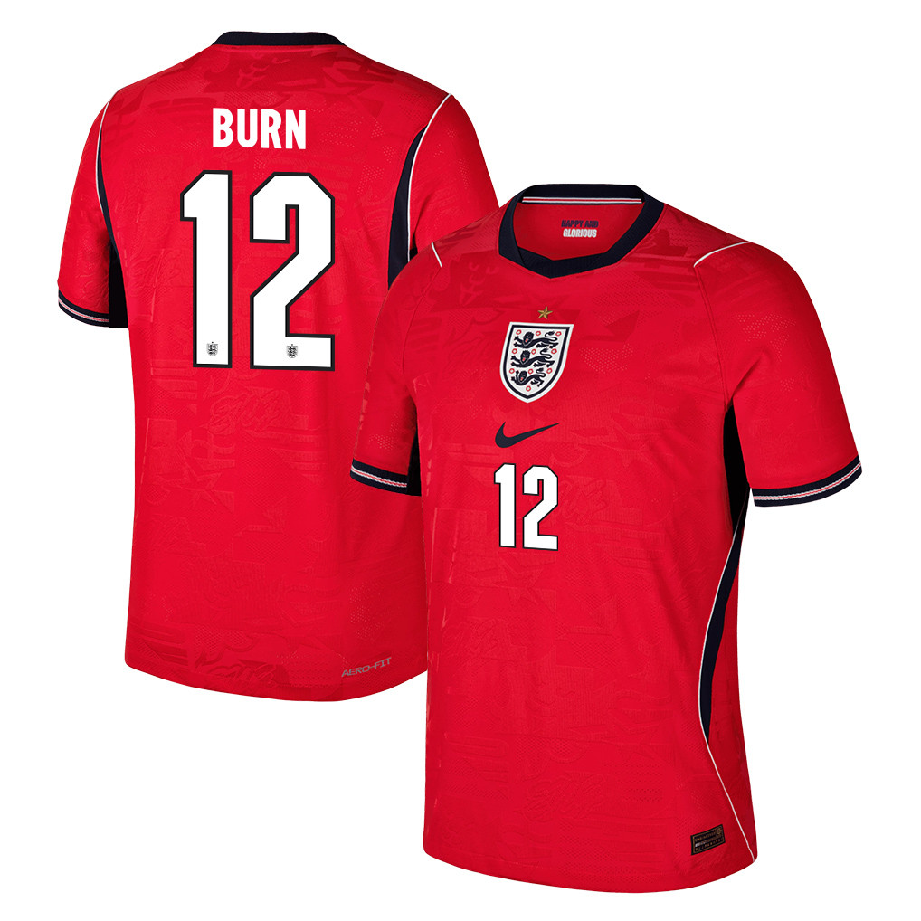 Dan Burn 12 England National Team 2026 Away Jersey - Red, Men - Jersey Teams