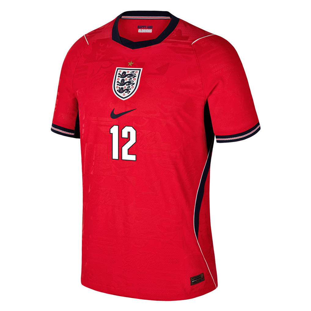 Dan Burn 12 England National Team 2026 Away Jersey – Red, Men – Jersey Teams