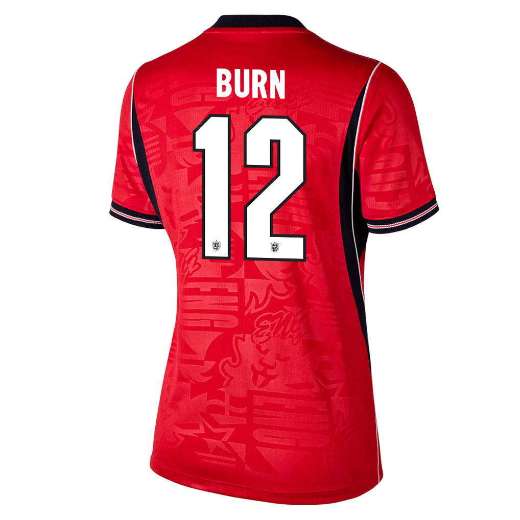 Dan Burn 12 Women's England National Team 2026 Away Jersey - Red - Jersey Teams