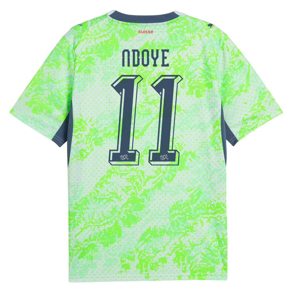 Dan Ndoye 11 Switzerland National Team 2026 Away Jersey - Men, Green - Jersey Teams