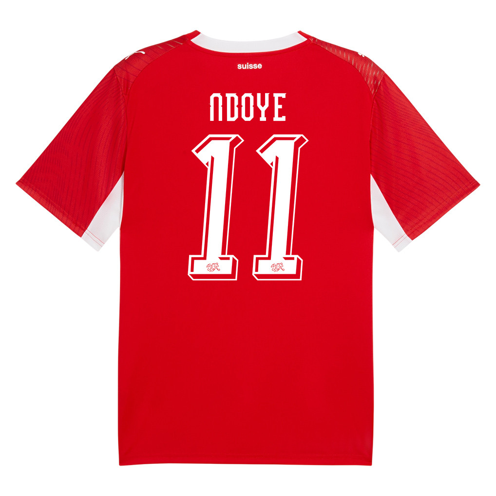 Dan Ndoye 11 Switzerland National Team 2026 x World Cup Patch Home Jersey - Red, Men - Jersey Teams