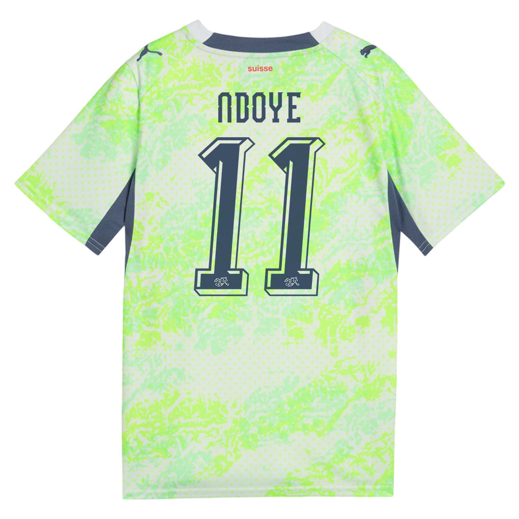 Dan Ndoye 11 Youth Switzerland National Team 2026 Away Jersey - Green - Jersey Teams