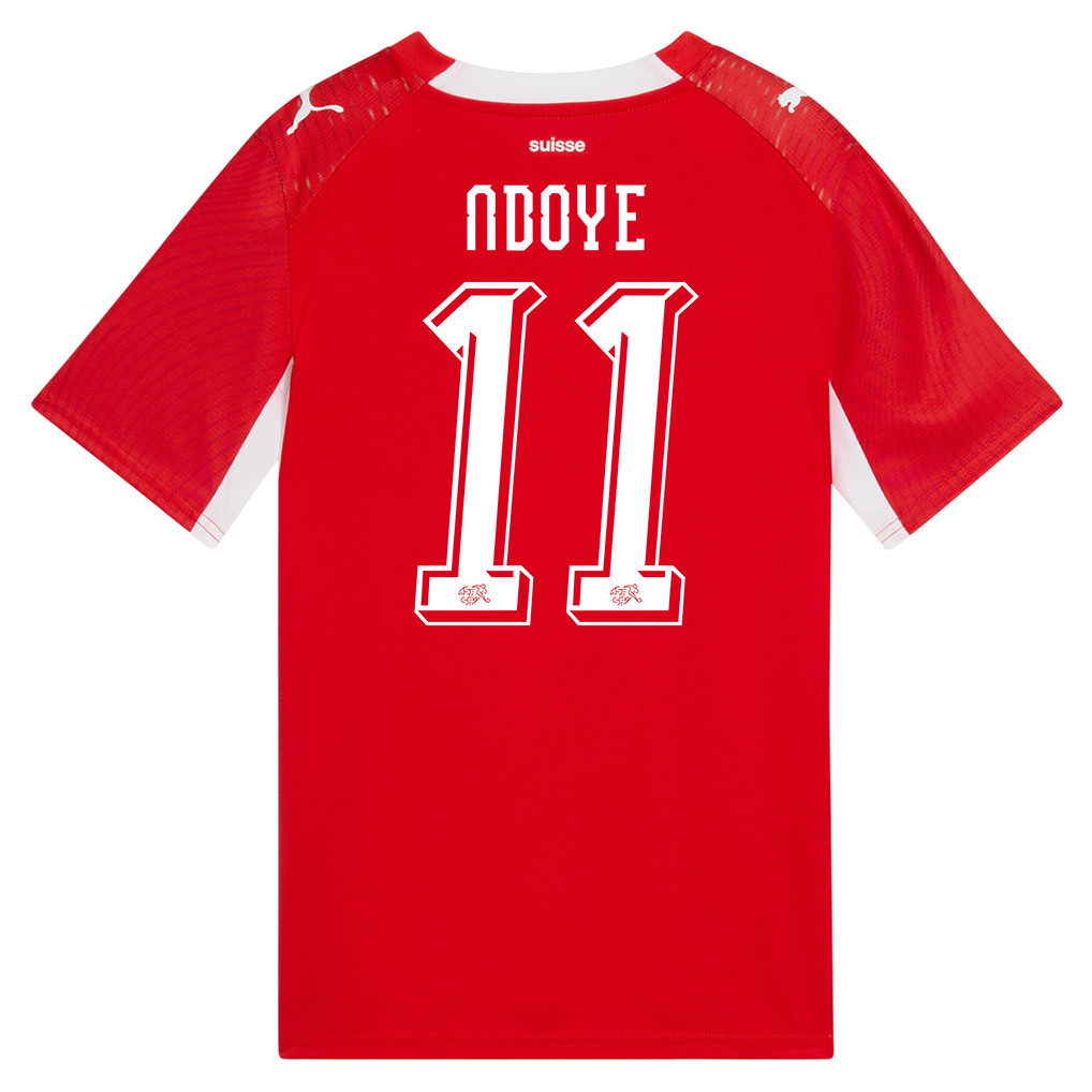 Dan Ndoye 11 Youth Switzerland National Team 2026 Home Jersey - Red - Jersey Teams