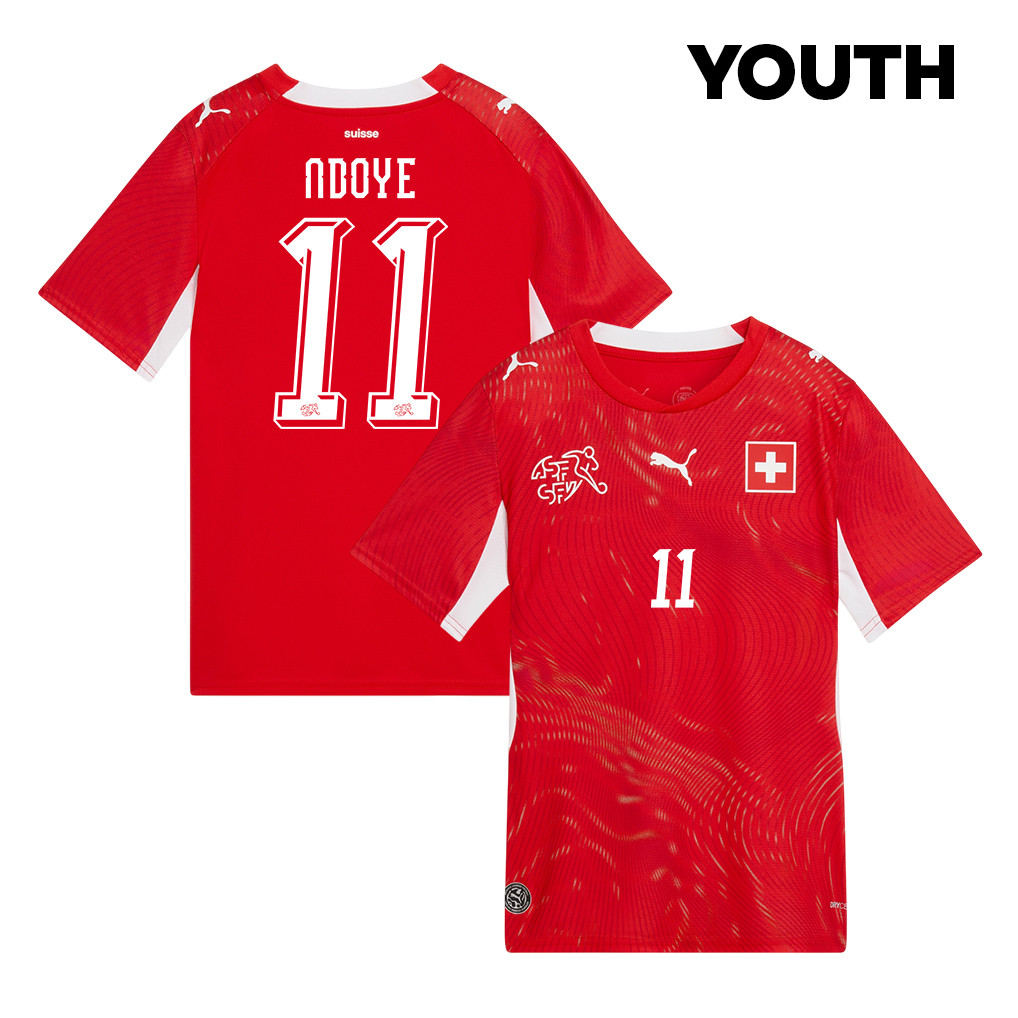 Dan Ndoye 11 Youth Switzerland National Team 2026 Home Jersey - Red - Jersey Teams