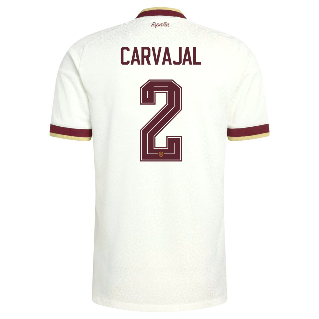 Dani Carvajal 2 Spain National Team 2026 Away Jersey - White, Men - Jersey Teams