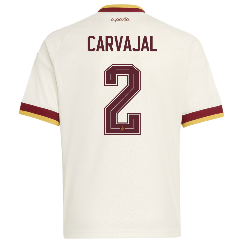Dani Carvajal 2 Spain National Team 2026 Youth Away Jersey - White - Jersey Teams