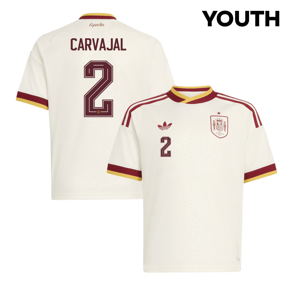 Dani Carvajal 2 Spain National Team 2026 Youth Away Jersey - White - Jersey Teams