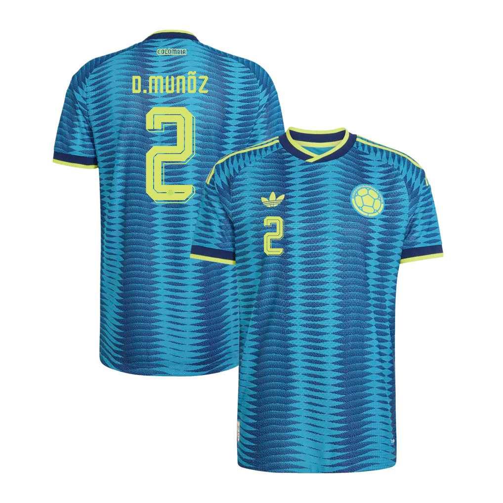 Daniel Muñoz 2 Colombia National Team 2026 Away Jersey - Turquoise, Men - Jersey Teams