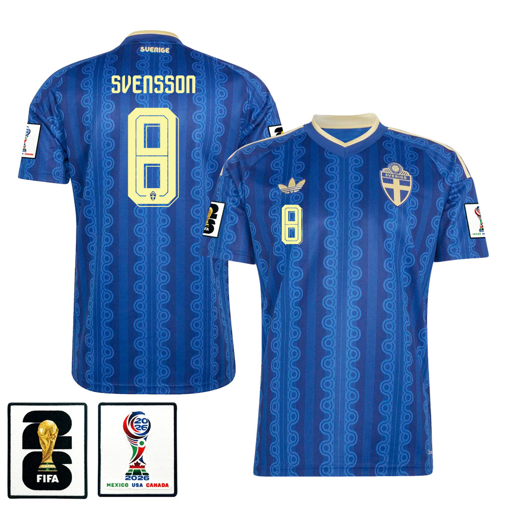 Daniel Svensson 8 Sweden National Team 2026 Away Jersey - Blue, Men - Jersey Teams