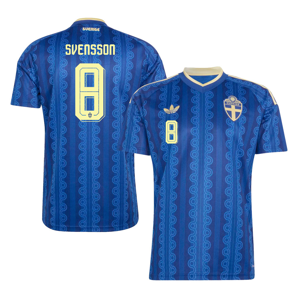 Daniel Svensson 8 Sweden National Team 2026 Away Jersey - Blue, Men - Jersey Teams