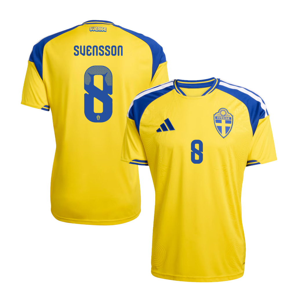 Daniel Svensson 8 Sweden National Team 2026 Home Jersey - Yellow, Men - Jersey Teams