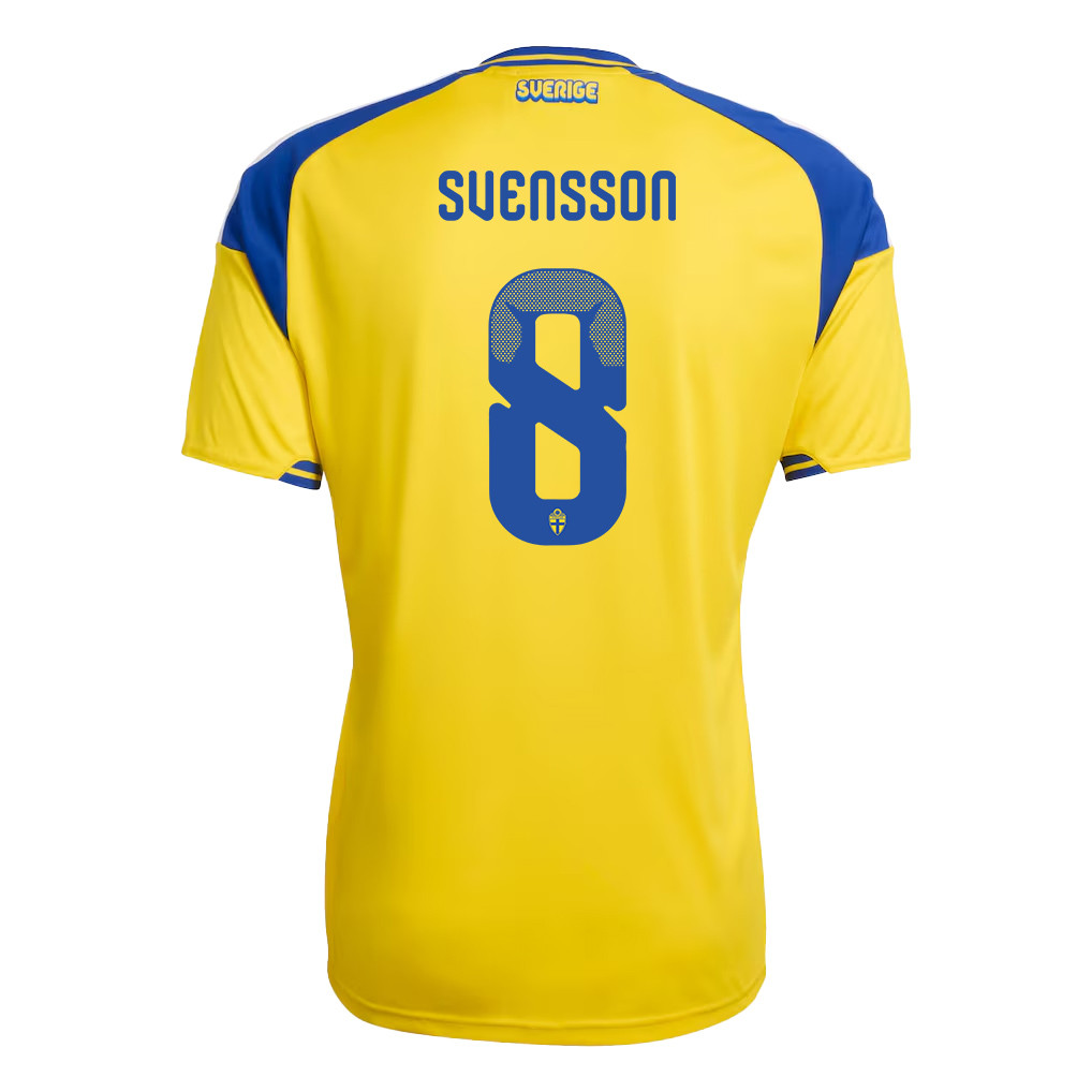 Daniel Svensson 8 Sweden National Team 2026 x World Cup Patch Home Jersey - Yellow, Men - Jersey Teams