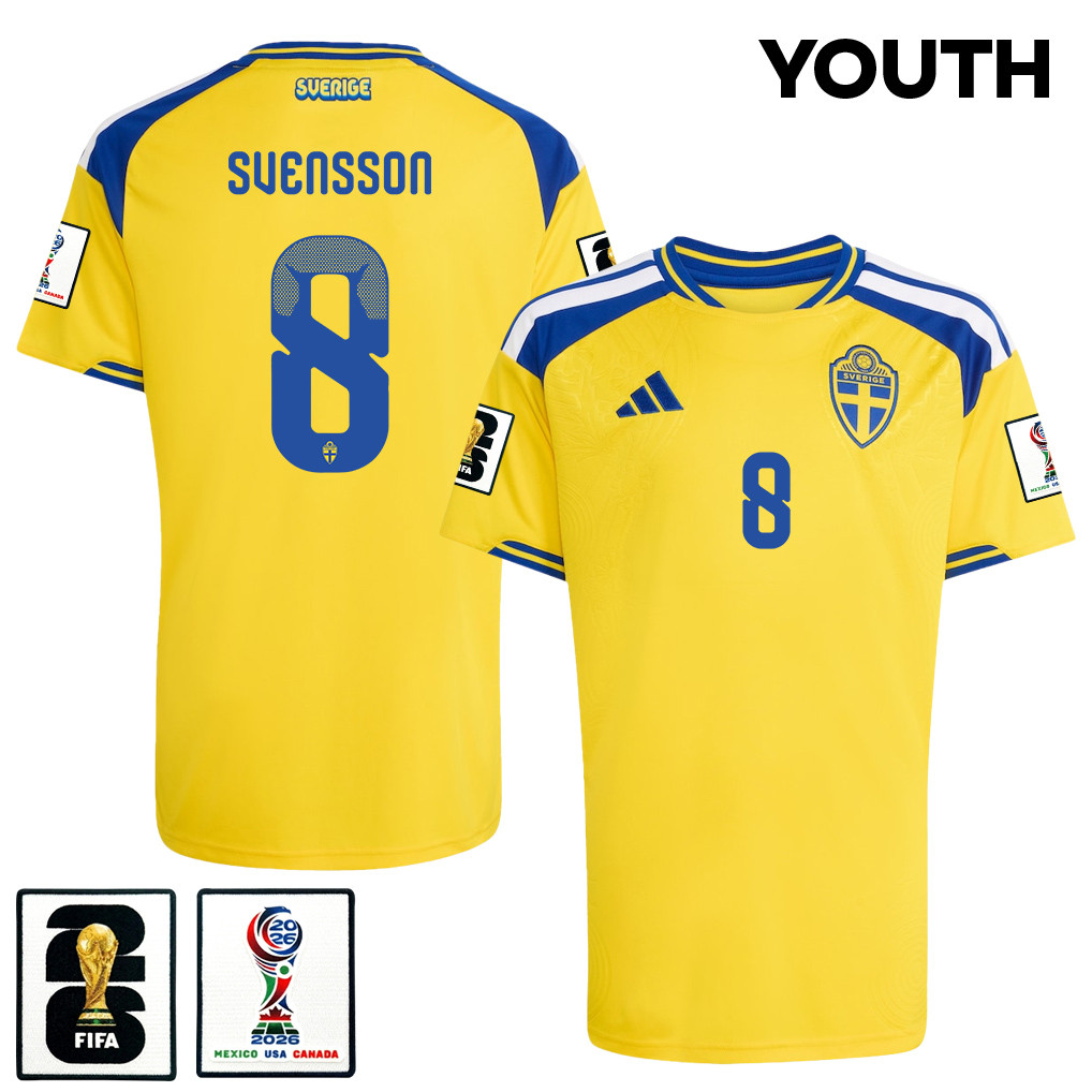 Daniel Svensson 8 Youth Sweden National Team 2026 Home Jersey - Yellow - Jersey Teams