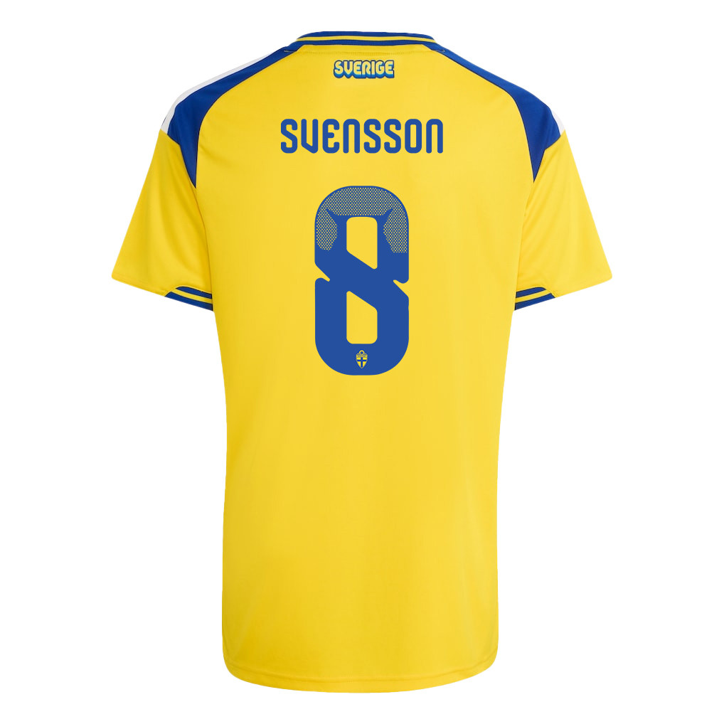 Daniel Svensson 8 Youth Sweden National Team 2026 Home Jersey - Yellow - Jersey Teams