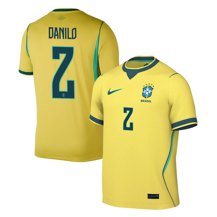 Danilo 2 Brazil National Team 2026 Home Jersey - Yellow, Men - Jersey Teams