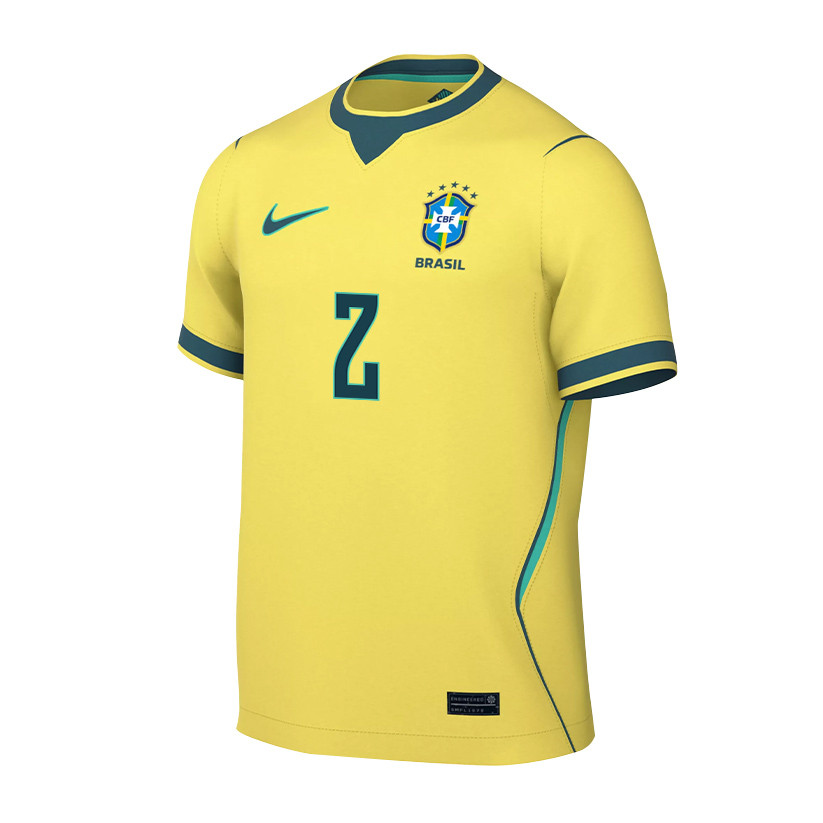 Danilo 2 Brazil National Team 2026 x World Cup Patch Home Jersey – Yellow, Men – Jersey Teams