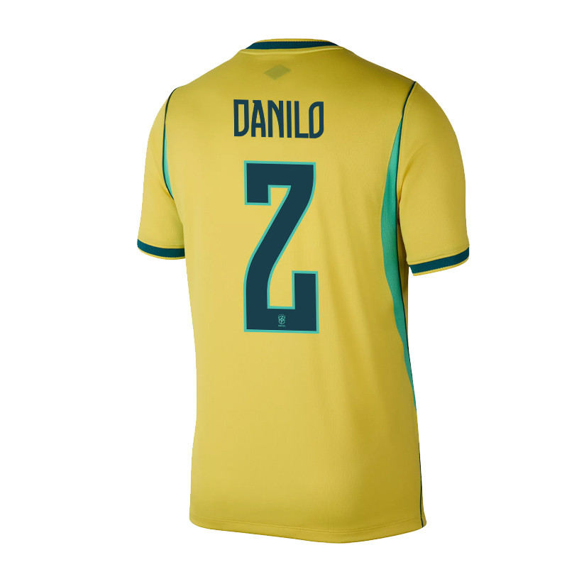 Danilo 2 Brazil National Team 2026 x World Cup Patch Home Jersey - Yellow, Men - Jersey Teams