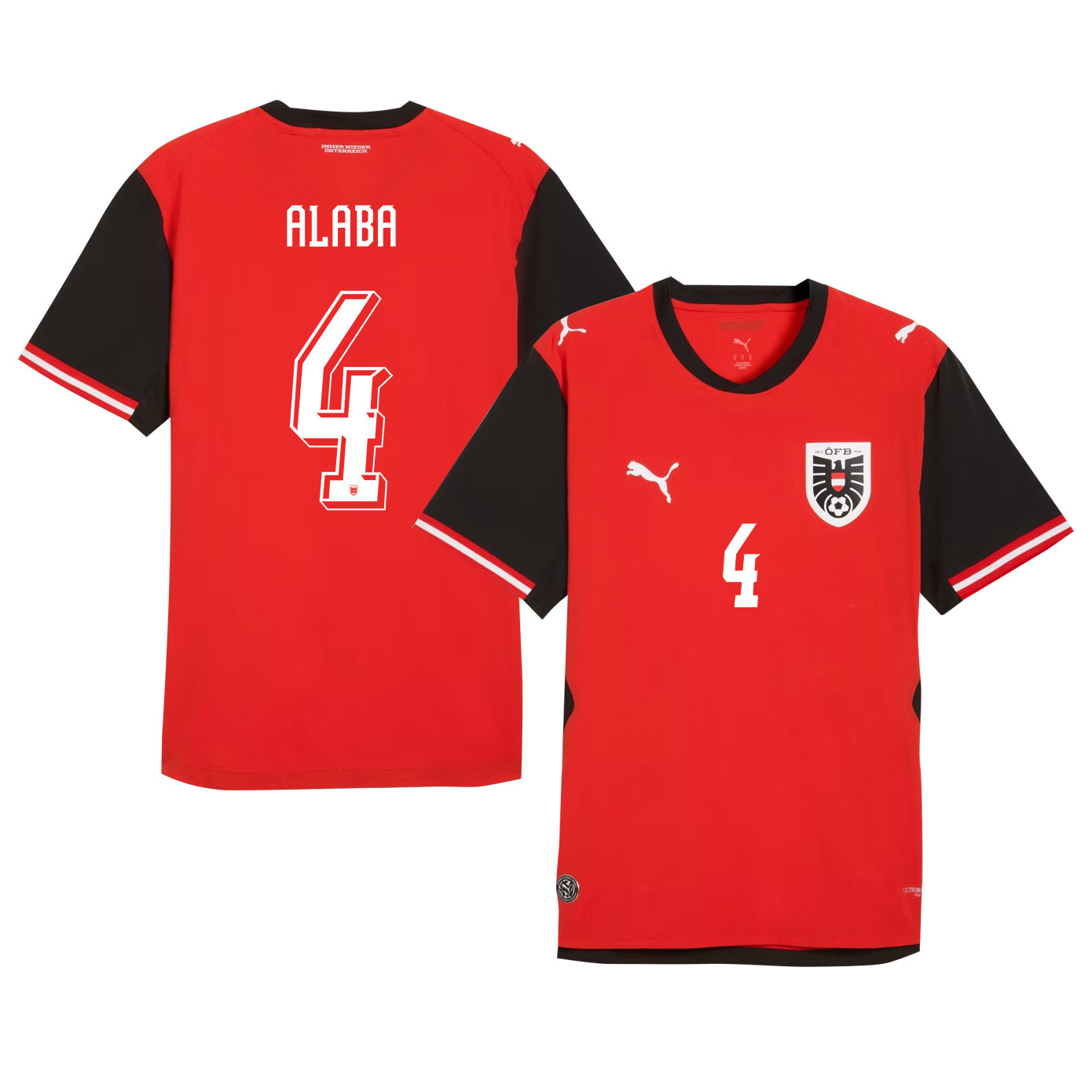David Alaba 4 Austria National Team 2026 Home Jersey - Red, Men - Jersey Teams