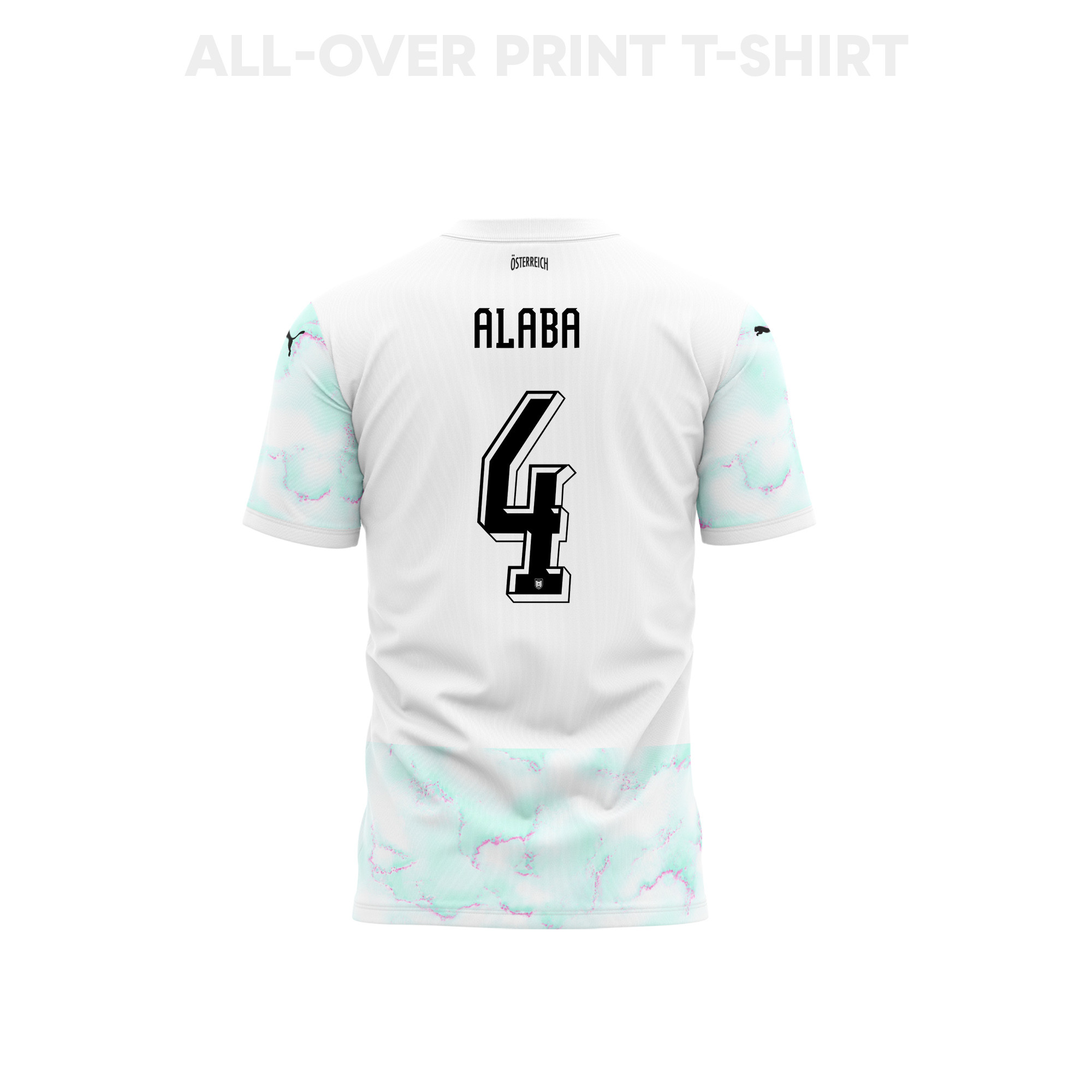David Alaba 4 Youth Austria 2026 Away 3D T-shirt Fully Printed – White - Jersey Teams