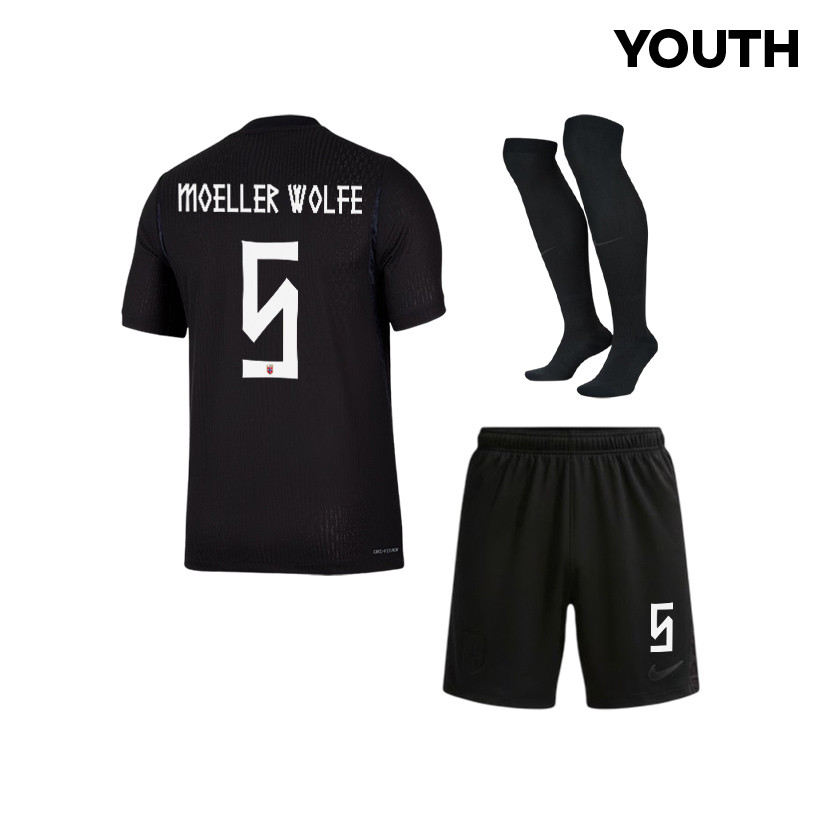 David Moeller Wolfe 5 Norway 2026 YOUTH Away Kit Set – Black - Jersey Teams