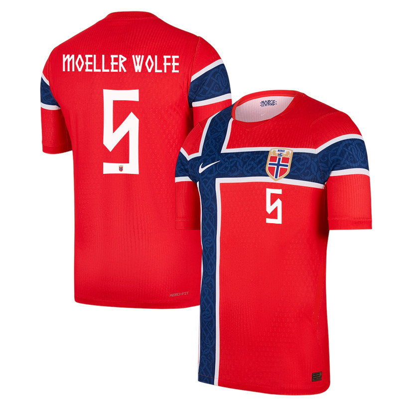 David Moeller Wolfe 5 Norway National Team 2026 Home Jersey - Red, Men - Jersey Teams