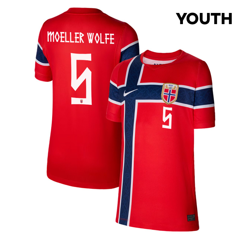 David Moeller Wolfe 5 Youth Norway National Team 2026 Home Jersey - Red - Jersey Teams