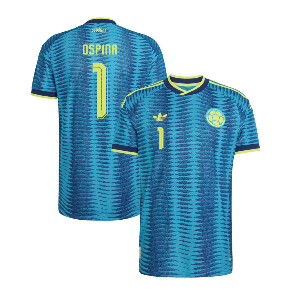David Ospina 1 Colombia National Team 2026 Away Jersey - Turquoise, Men - Jersey Teams