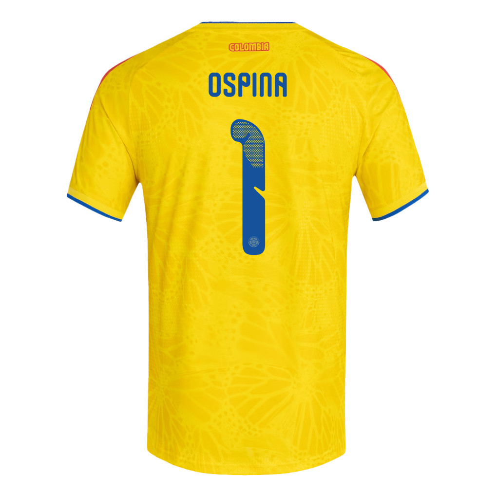 David Ospina 1 Colombia National Team 2026 Home Jersey - Yellow, Men - Jersey Teams