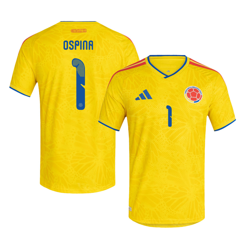 David Ospina 1 Colombia National Team 2026 Home Jersey - Yellow, Men - Jersey Teams