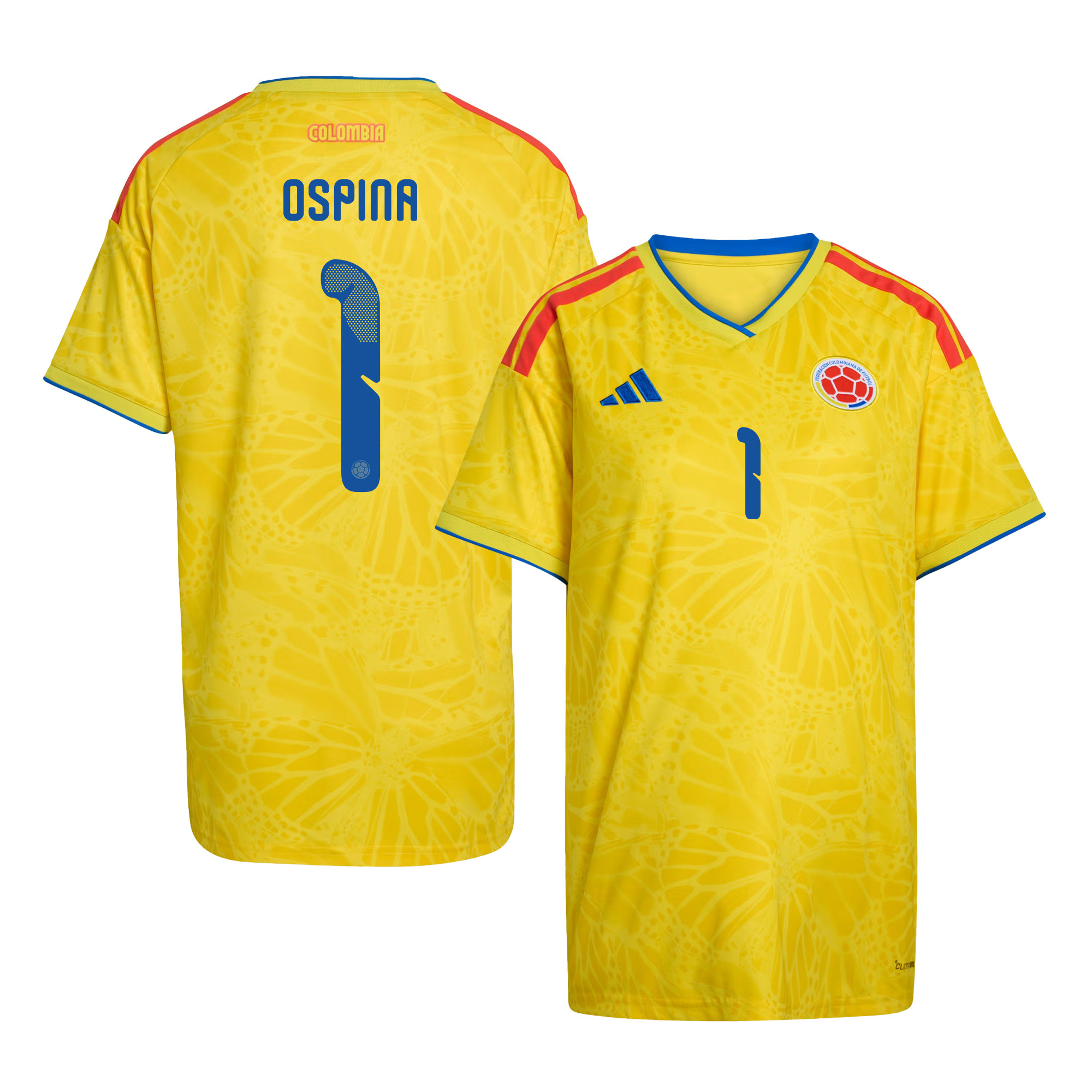 David Ospina 1 Women's Colombia National Team 2026 Home Jersey - Yellow - Jersey Teams