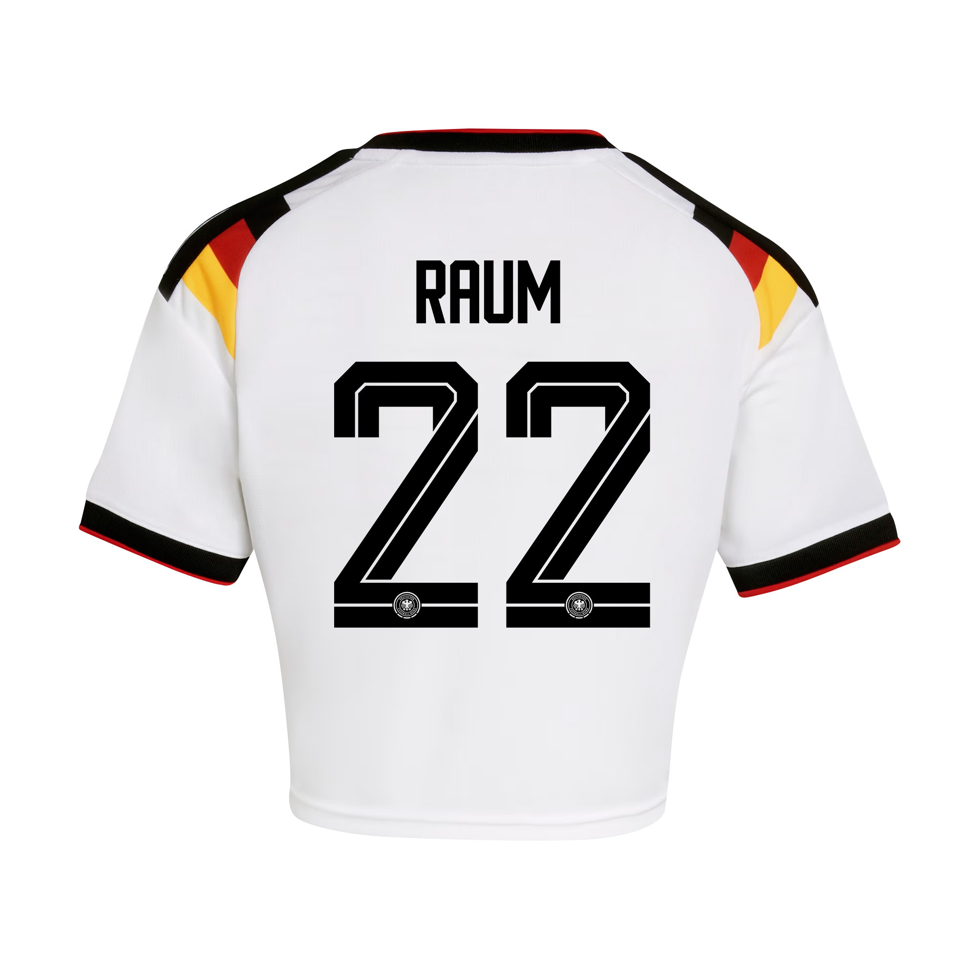 David Raum 22 Germany 2026 Home Women’s Cropped Jersey - White - Jersey Teams