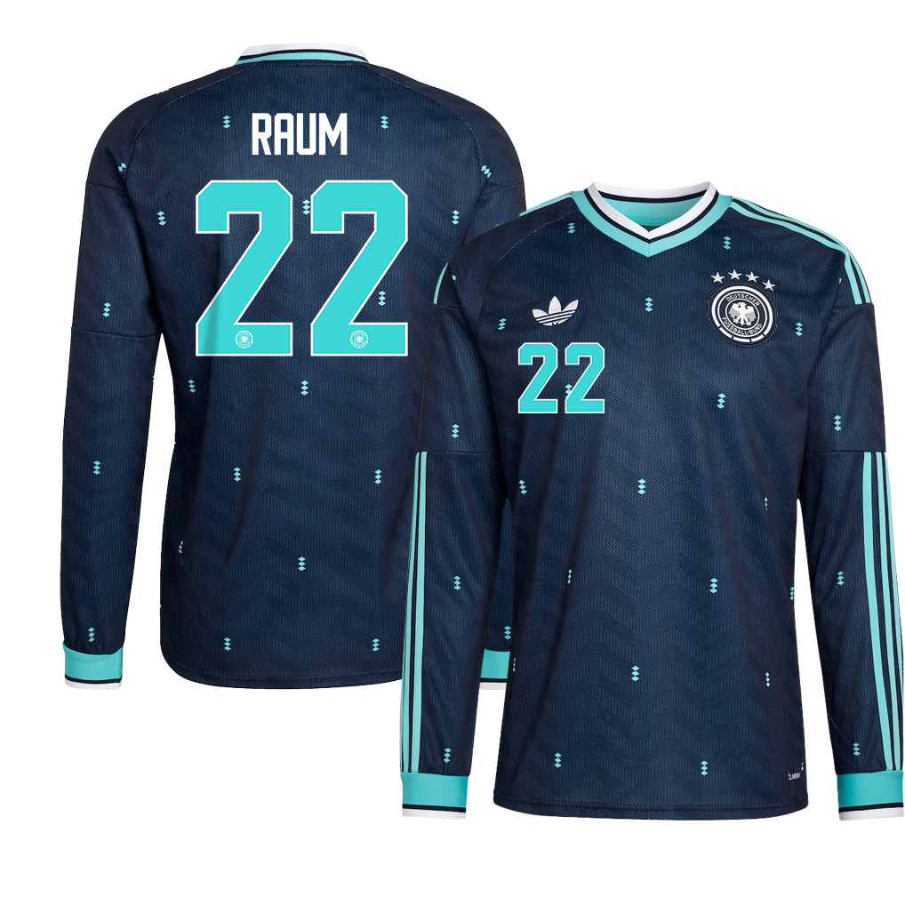David Raum 22 Germany National Team 2026 Away Long Sleeve Jersey - Navy - Jersey Teams