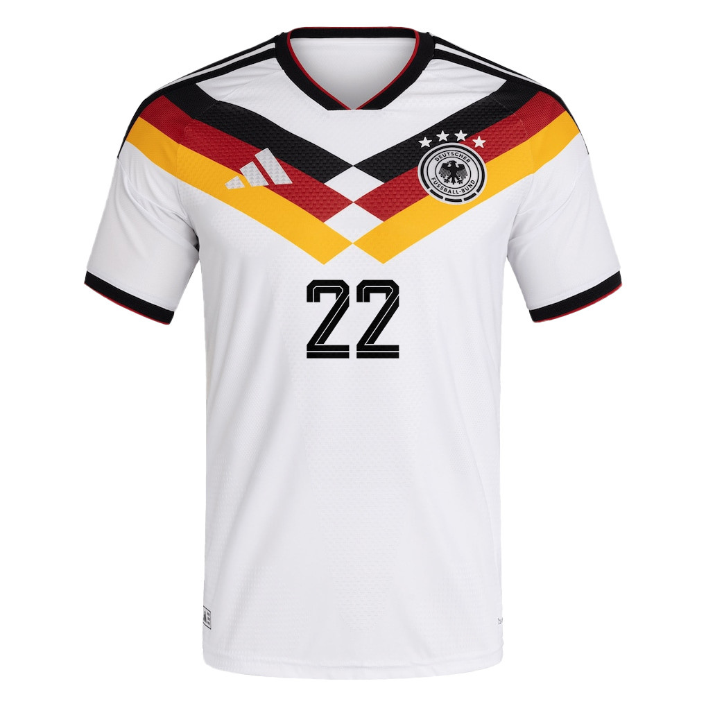 David Raum 22 Germany National Team 2026 x World Cup Patch Home Jersey – White, Men – Jersey Teams